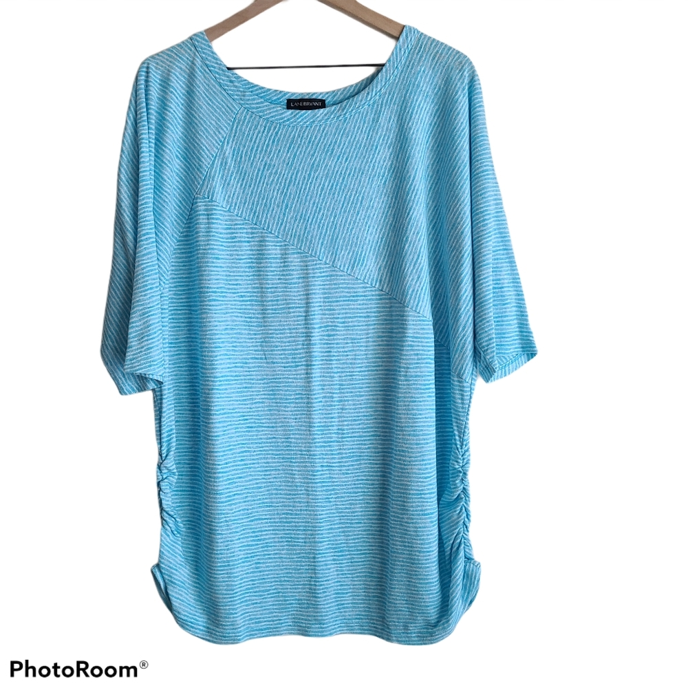 Lane Bryant 22/24 Pieced Hacci Top w/ Shirring NWT